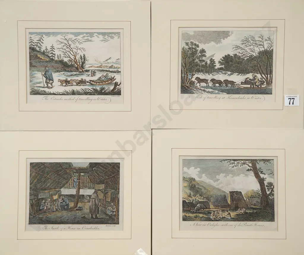 Four Small C18th Coloured Engravings Image 1++