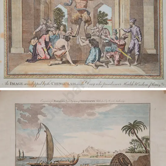 Two C18th Coloured Engravings