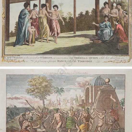 Two C18th Coloured Engravings