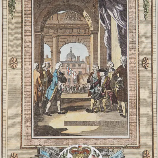 C18th Coloured Engraving