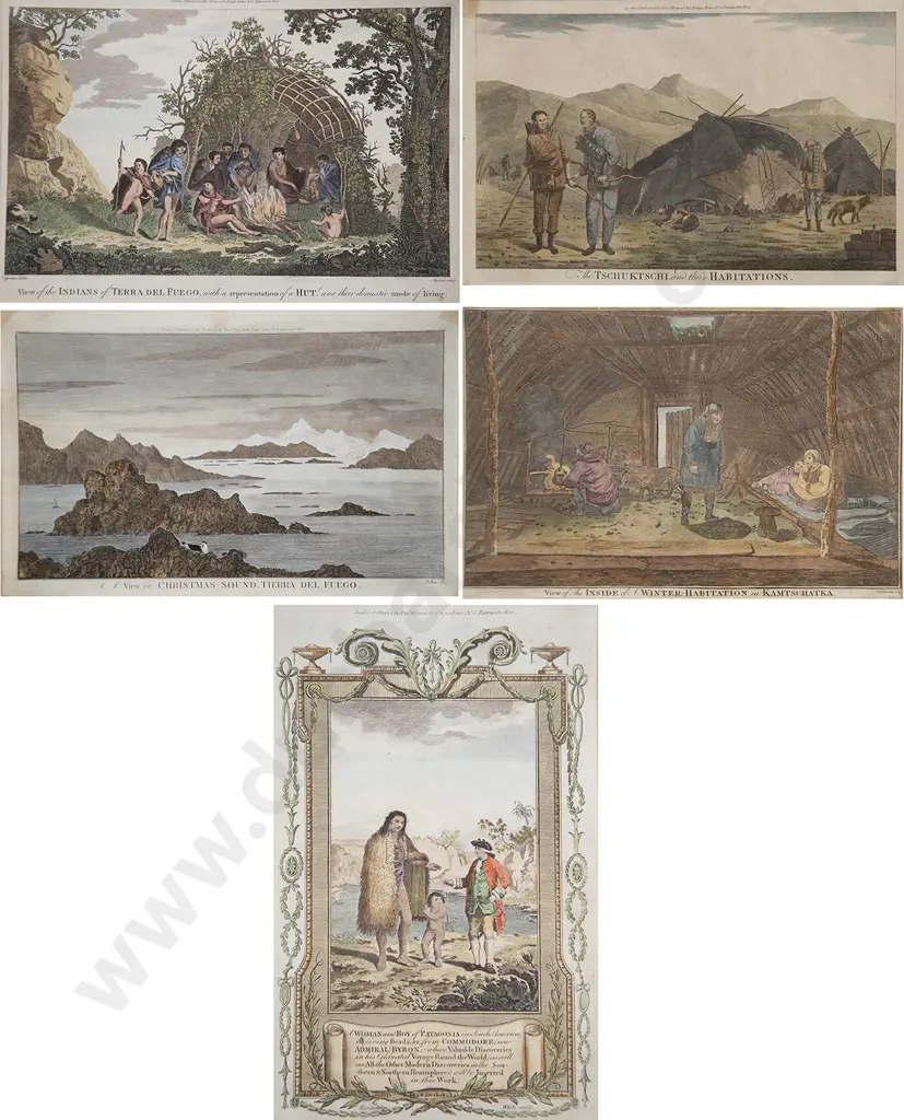 Five Various C18th Coloured Engravings Image 1++