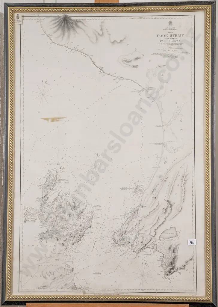 19Cth Map of Cook Strait and the Coast to Cape Egmont Image 1++