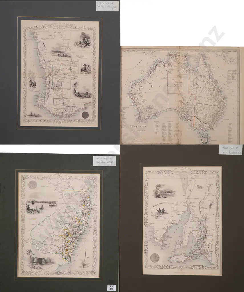 Four Various Hand Coloured Maps of Australia Image 1++