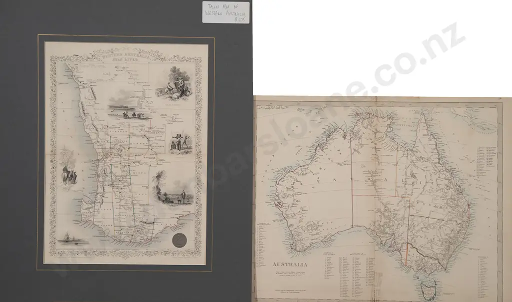 Four Various Hand Coloured Maps of Australia Image 1++