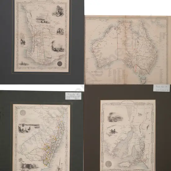 Four Various Hand Coloured Maps of Australia