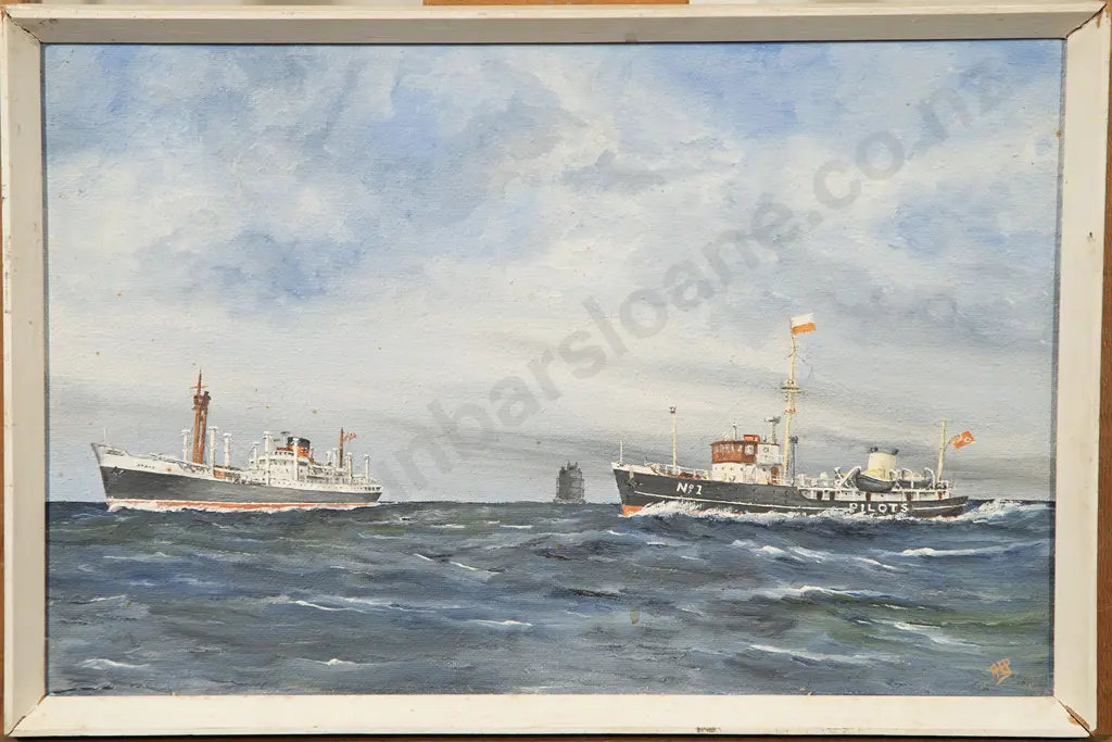 Study of Pilot Vessel Bembridge Approaching Motor Vessel Otaio Image 1++