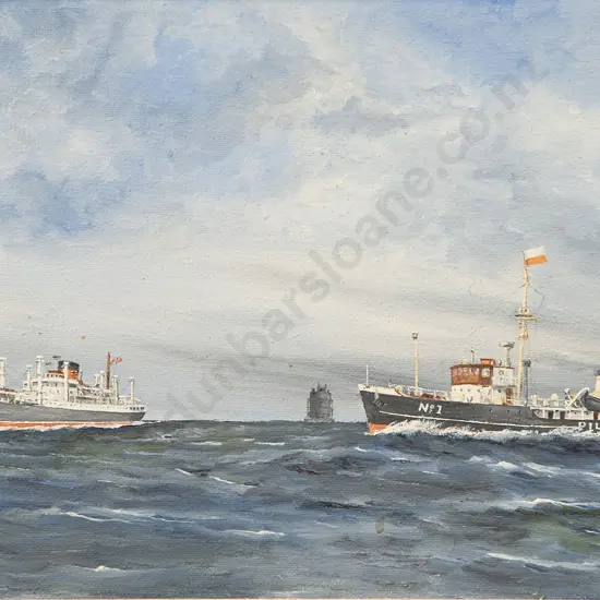 Study of Pilot Vessel Bembridge Approaching Motor Vessel Otaio