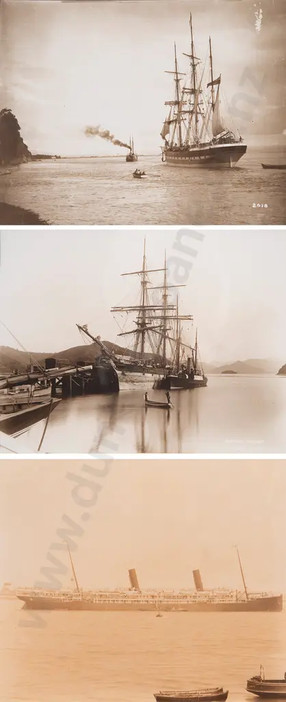 Sepia Photograph of Picton Wharf and Two Smaller Photographs Image 1++