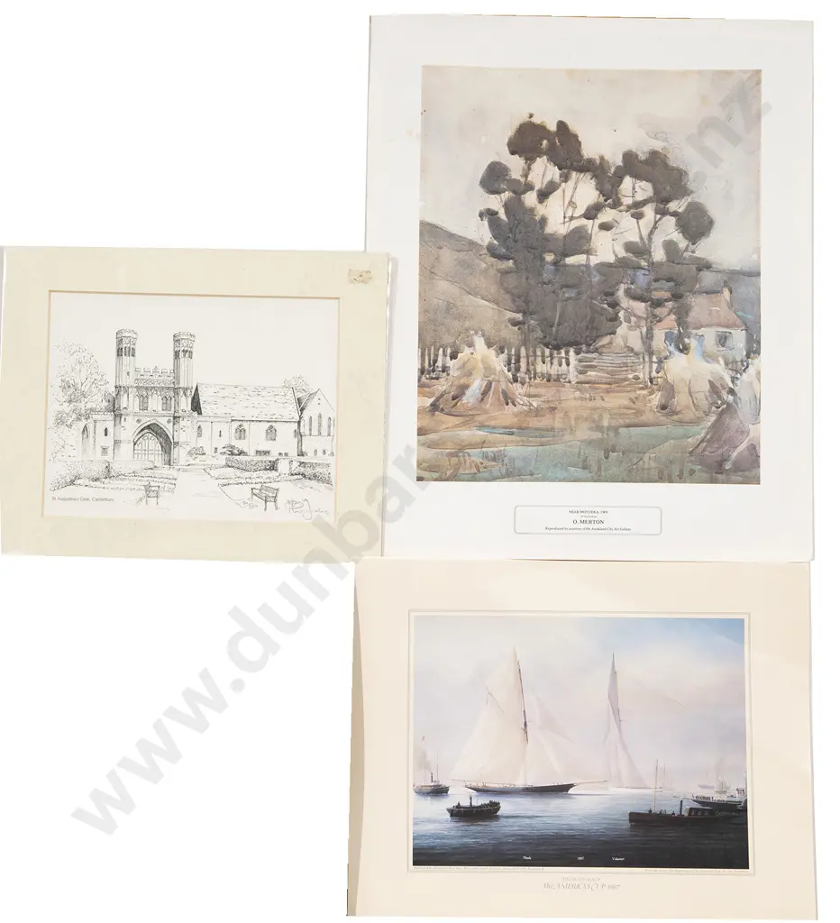 A Small Group of Minor Prints and Framed NZ Silk Cigarette Cards Image 1++