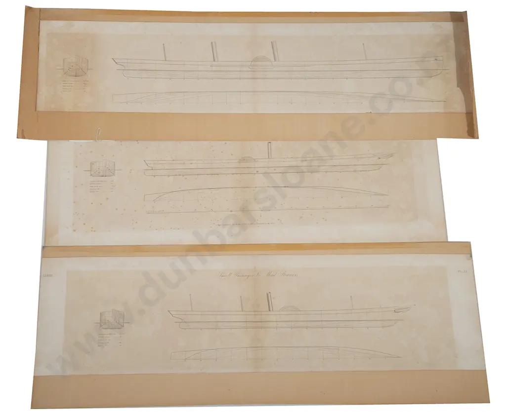 Five Lithographs of Ship Diagrams and Sail Drafts Image 1++