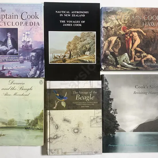 Six Historical Volumes Pertaining to Charles Darwin and James Cook