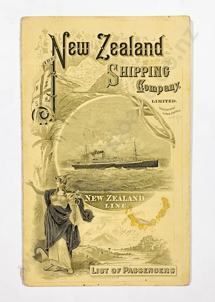 New Zealand Shipping Company ltd List Of Passengers Image 1++