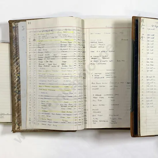 Three Vintage Chamoix Bound Ledgers