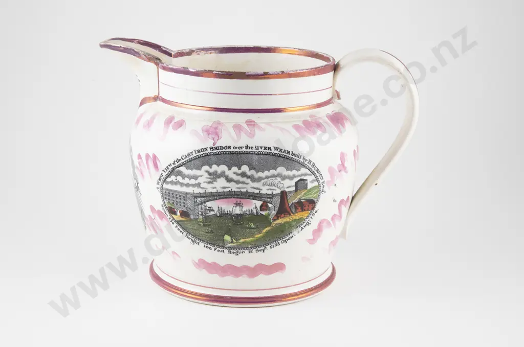 Large Mid C19th Sunderland Lustre Jug Image 1++