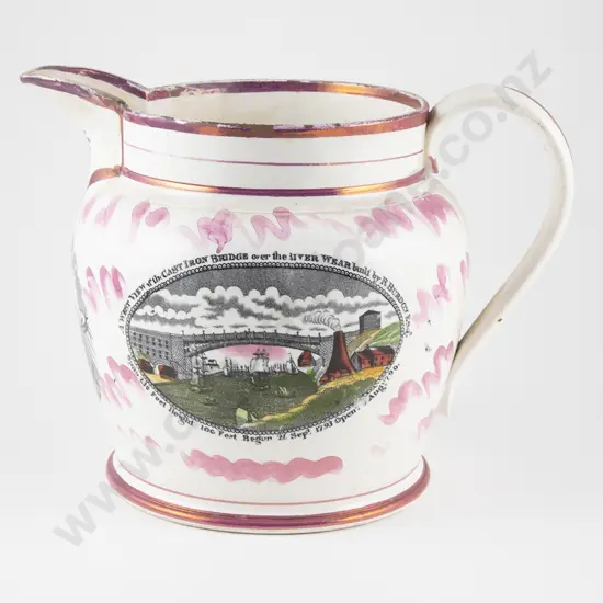 Large Mid C19th Sunderland Lustre Jug