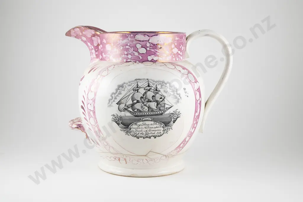 Large C19th Sunderland Lustre Jug Image 1++