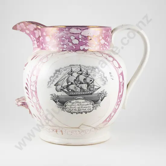 Large C19th Sunderland Lustre Jug