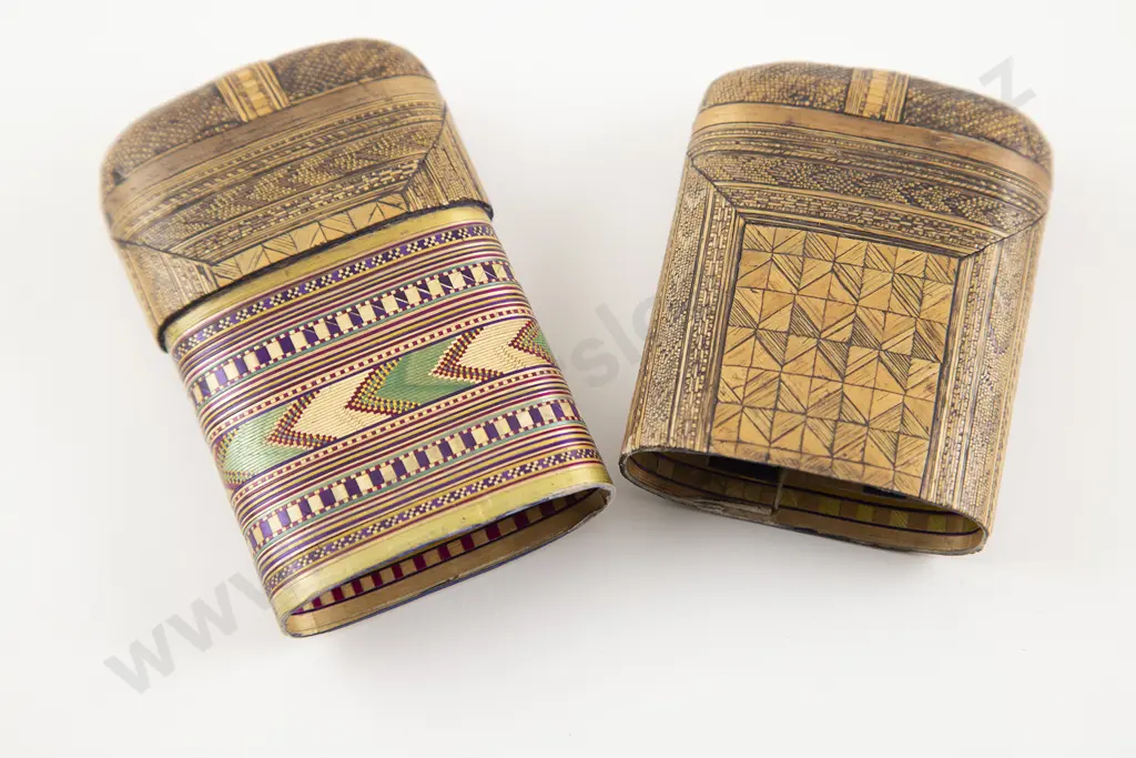 C19th Straw Work Cigarette Box Image 1++