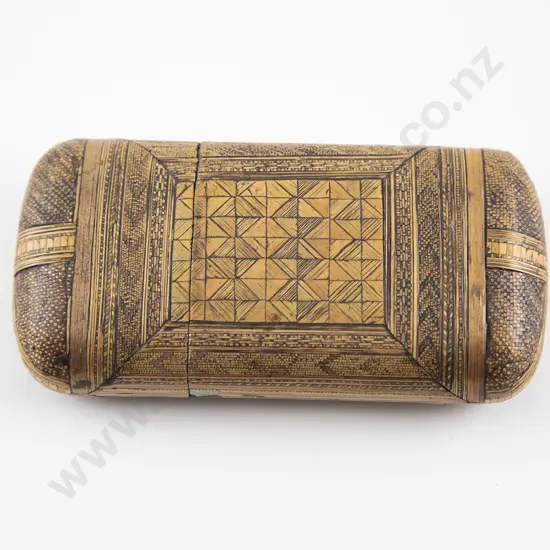 C19th Straw Work Cigarette Box