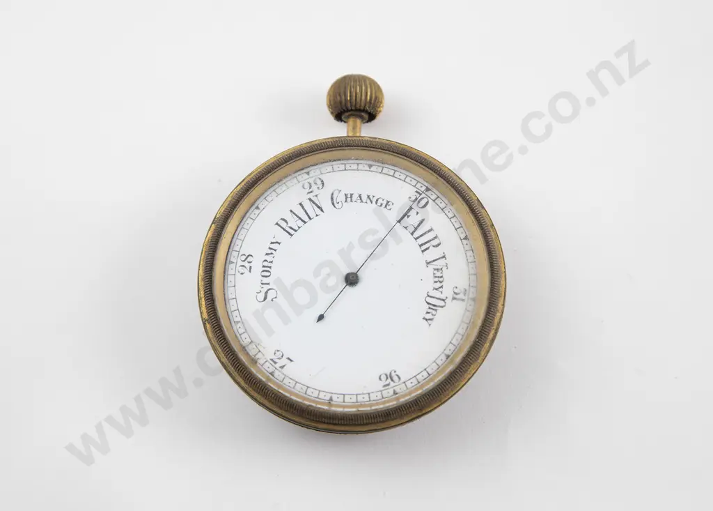 Small Late Victorian Pocket Barometer Image 1++
