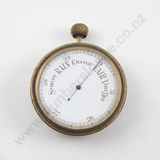 Small Late Victorian Pocket Barometer