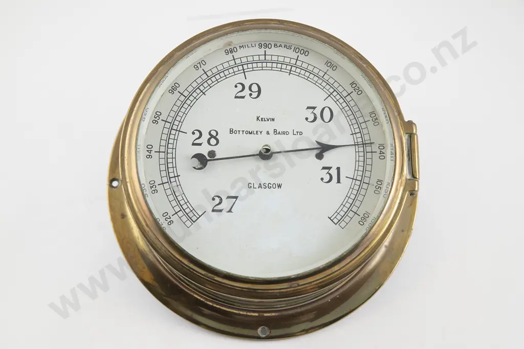 Ships Bulkhead Barometer By Kelvin Bottomley & Baird Image 1++