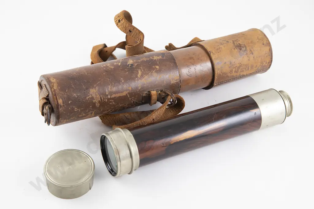 Vict Rosewood & Nickel Plated 2 Draw Telescope Image 1++