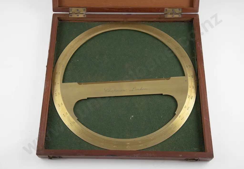 Late Vict Brass Protractor By Chapman Of London Image 1++