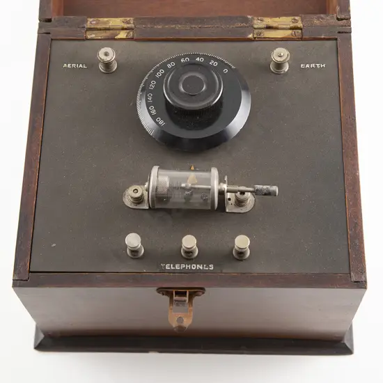 Vintage Mahogany Cased Crystal Wireless Radio Receiver