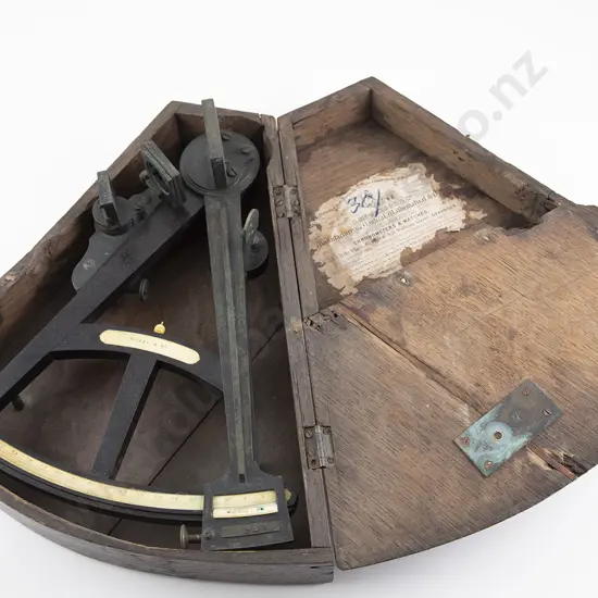 C19th Oak Cased Radius Octant By Norie & Co London
