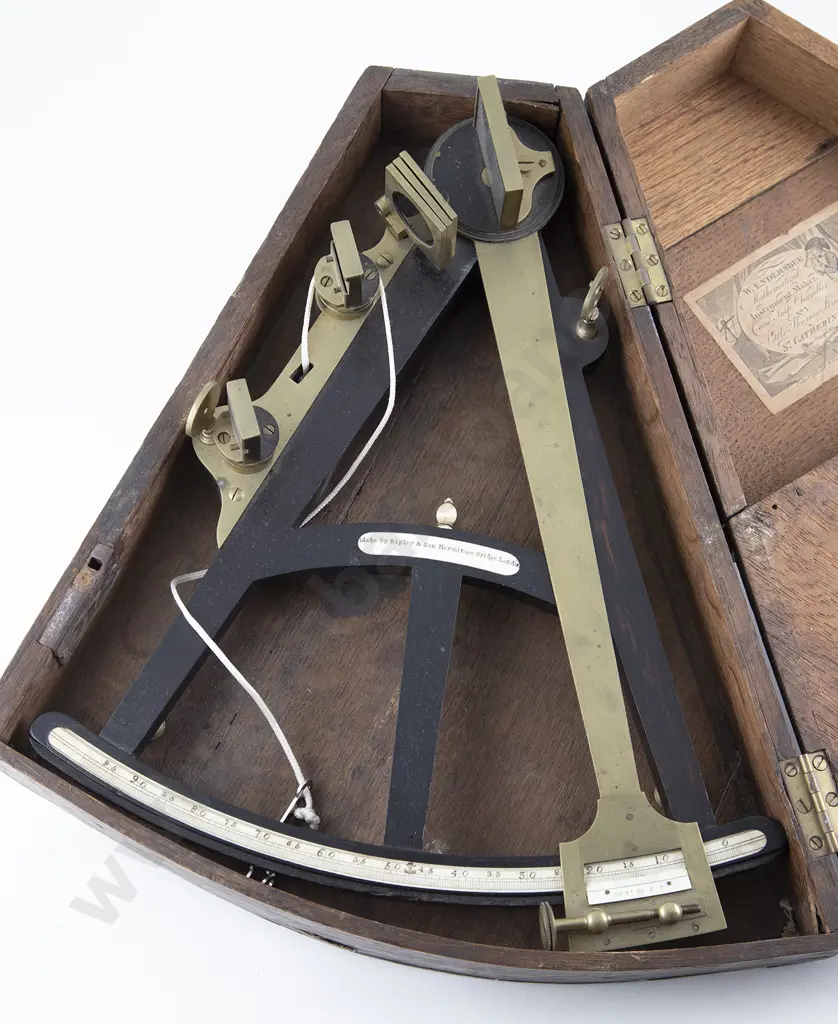 C19th Oak Cased Octant By Ripley & Son London Image 1++