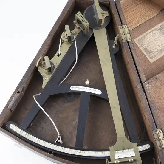 C19th Oak Cased Octant By Ripley & Son London