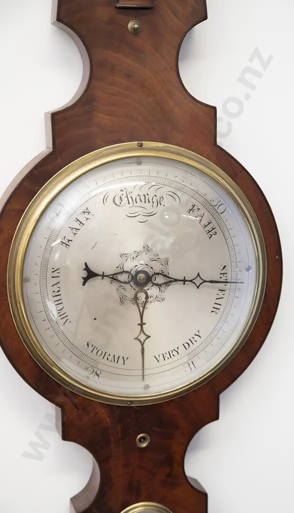C19th Mahogany Banjo or Wheel Barometer By Lilli Of Newport Image 1++
