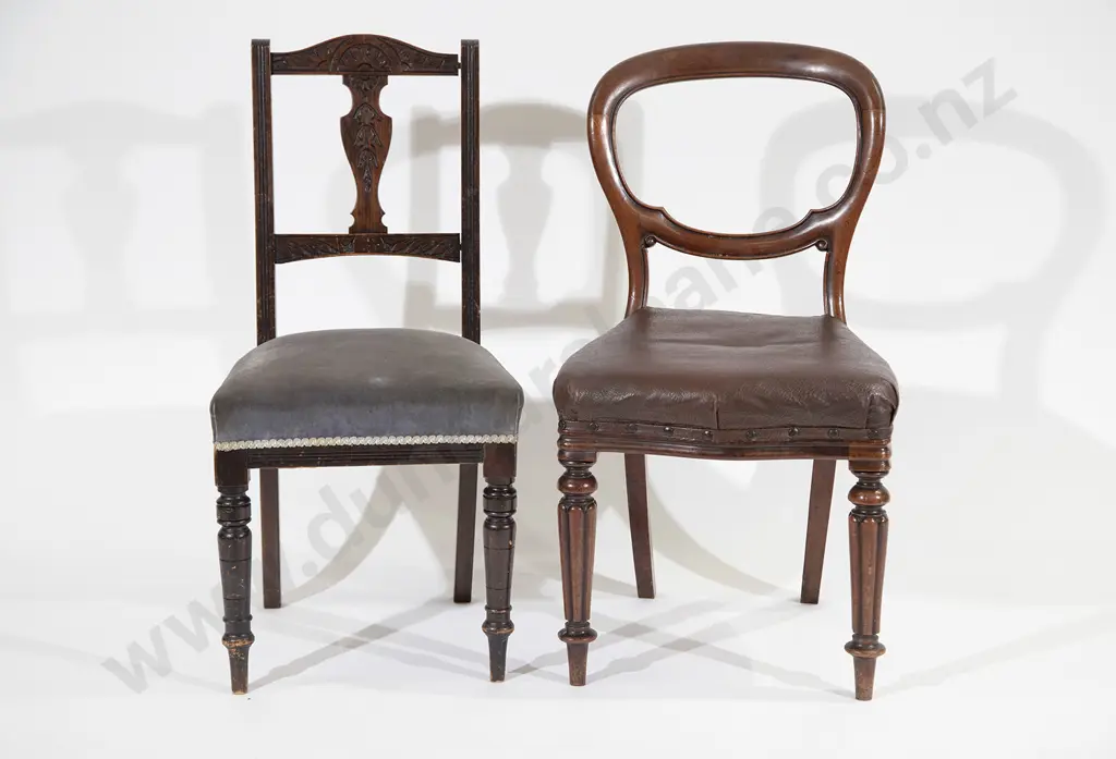 Vict Balloon Back Dining Chair & Stained Beech Single Chair Image 1++