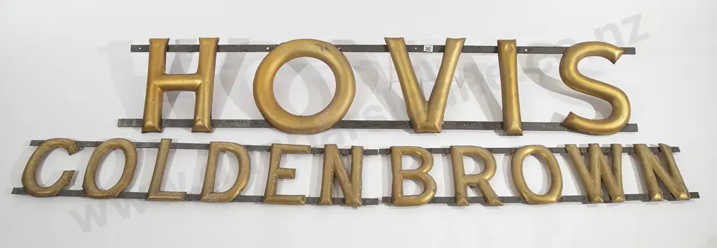Gilded Metal Hovis Golden Brown Advertising Sign Image 1++