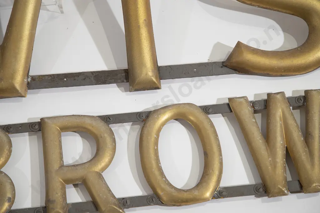 Gilded Metal Hovis Golden Brown Advertising Sign Image 1++