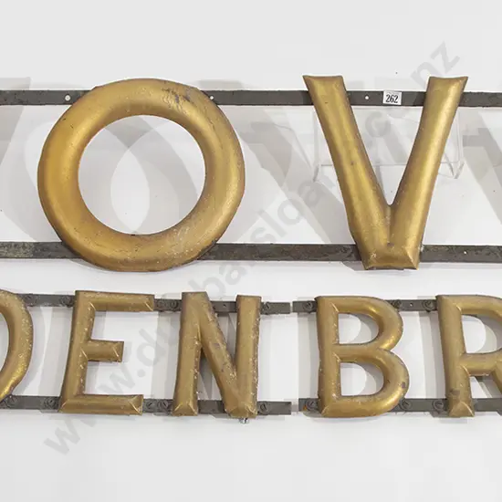 Gilded Metal Hovis Golden Brown Advertising Sign