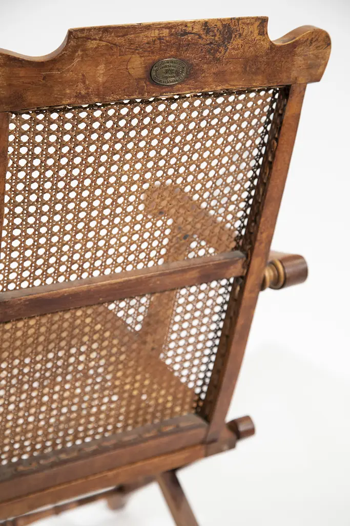 C19th Folding Campaign Chair By F. W. Silver & Co London Image 1++