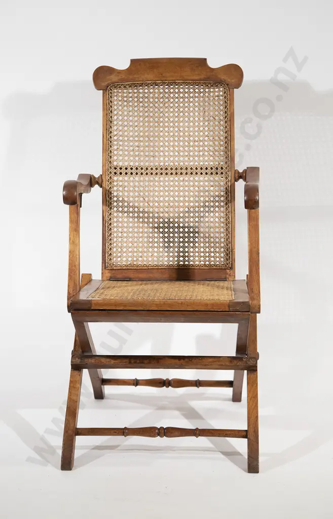 C19th Folding Campaign Chair By F. W. Silver & Co London Image 1++