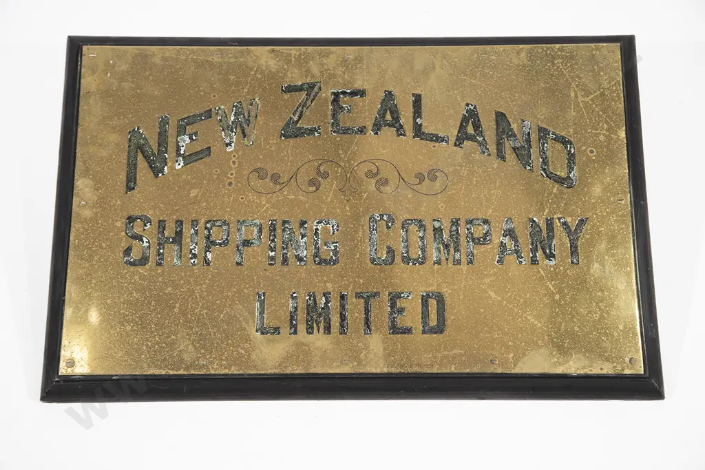 Cast Brass New Zealand Shipping Co Sign Image 1++
