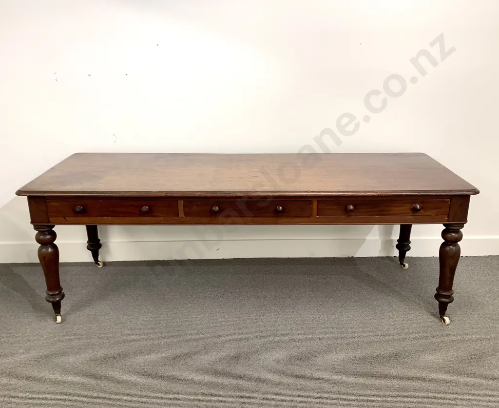 Large Rectangular Vict Mahogany Writing Table Image 1++