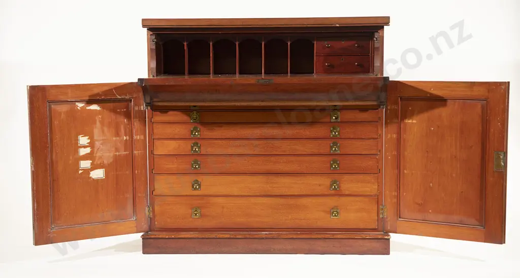 C19th Mahogany Ships Secretaire Map Chest Image 1++