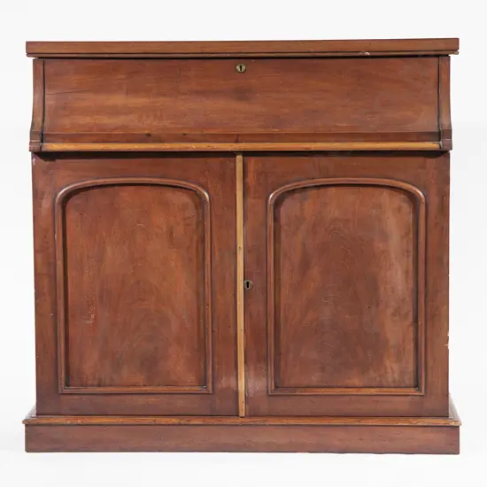 C19th Mahogany Ships Secretaire Map Chest