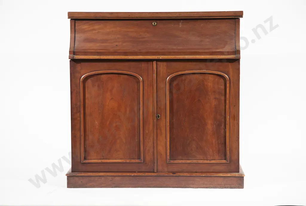 C19th Mahogany Ships Map Chest Image 1++