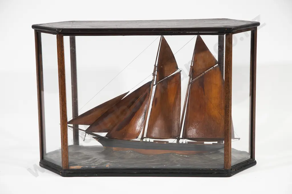 Diorama Display Of A Sailing Ketch Image 1++