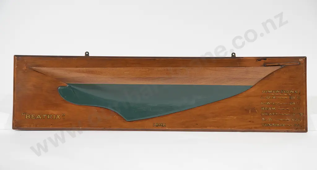 Half Hull Model Of The Beatrix 1892 Image 1++