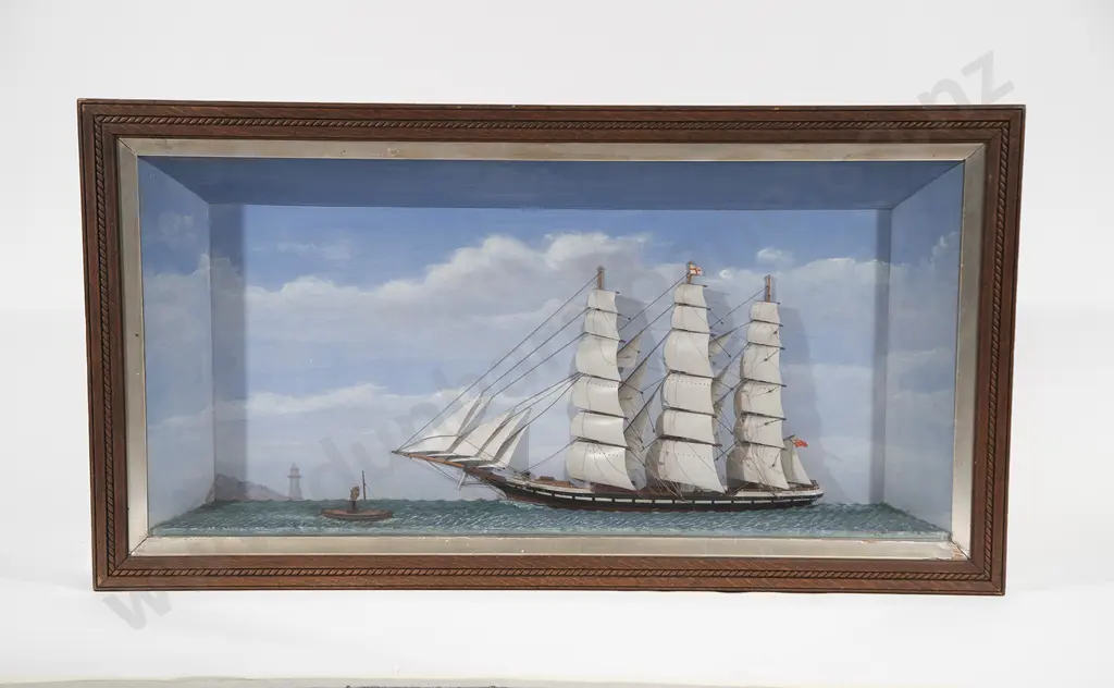 Diorama Of A Three Masted Sailing Ship Image 1++