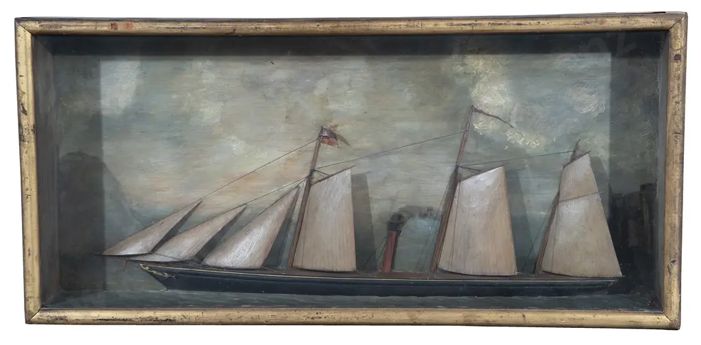 Mid C19th Sailor Made Model Of A Steamship Image 1++