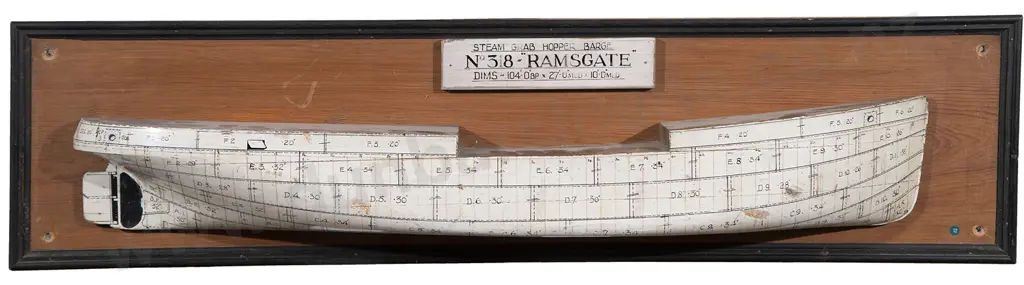 Half Hull Model Of Steam Grab Hopper Barge No 318 Ramsgate Image 1++