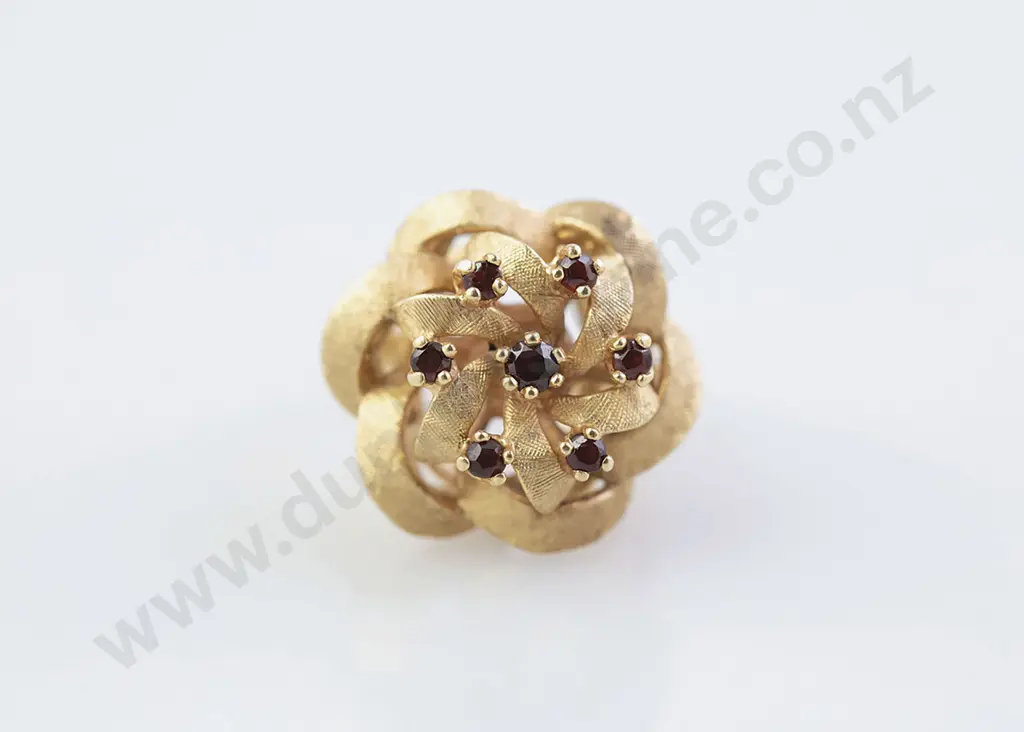 14ct Seven Stone Garnet Modern Design Dress Ring Image 1++